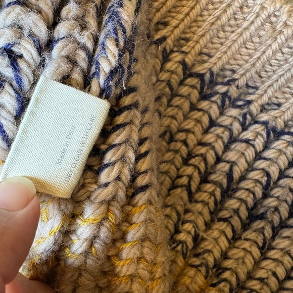 Micaela Greg Chunky Knit Sweater Colorblock Ribbed Wool Alpaca Balloon Sleeve M - Picture 4 of 16